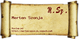 Merten Szonja névjegykártya